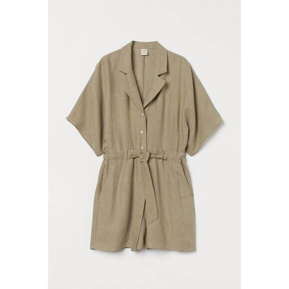 Linen Blend Jumpsuit Romper New Medium - Picture 1 of 4